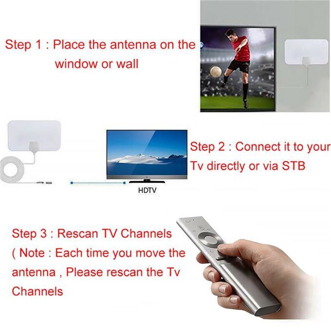 4k Antenna Home Hotel TV Digital HD Indoor Aerial 200-3000 Miles Range Indoor Digital Antenna