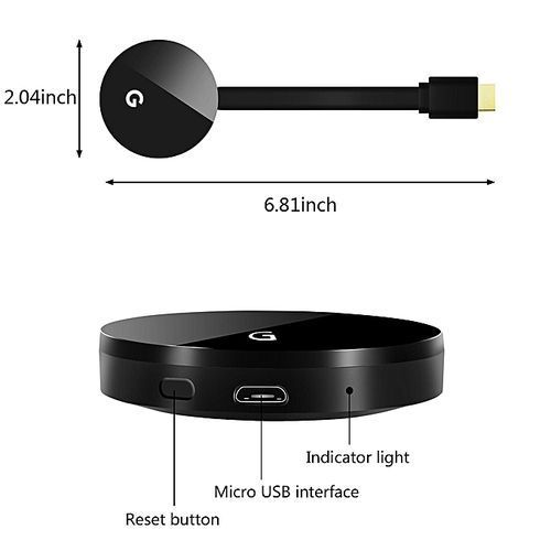 Wireless Chromecast HDMI Dongle TV Stick 2.4G 1080P HD TV Dongle Plug And Play For Google YouTube Netflix
