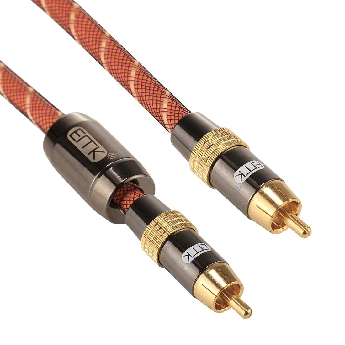5m OD8.0mm Metal Head RCA To RCA Plug Digital Coaxial Interconnect Cable Audio / Video RCA Cable