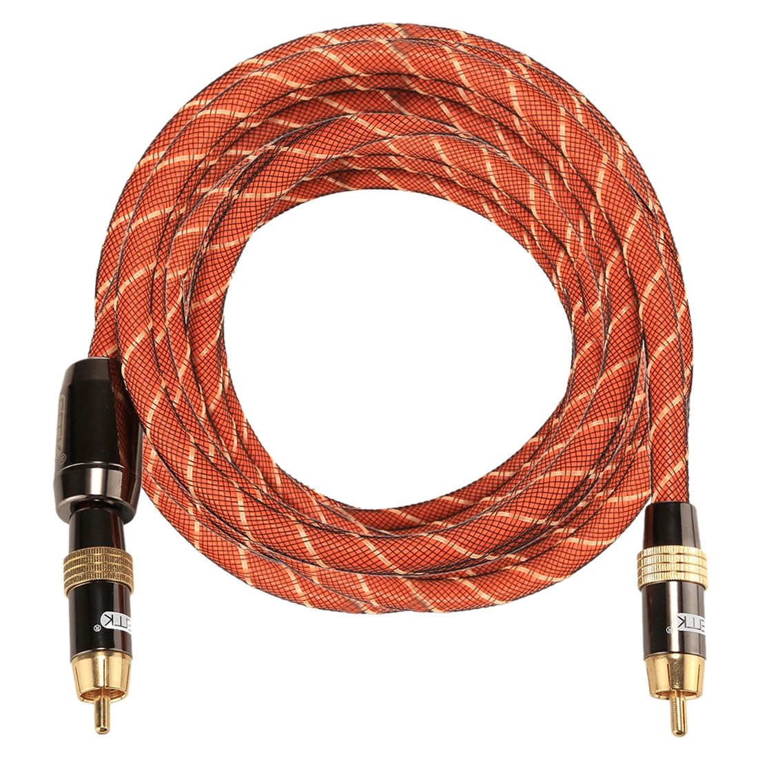 5m OD8.0mm Metal Head RCA To RCA Plug Digital Coaxial Interconnect Cable Audio / Video RCA Cable