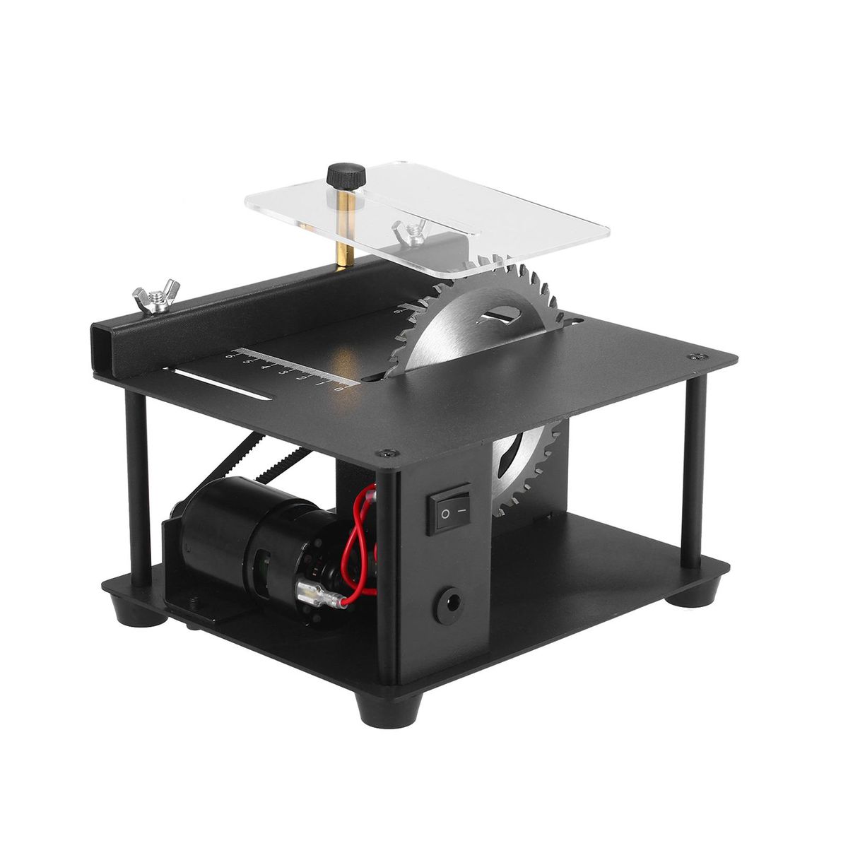 Multi-Functional Table Saw Mini Desktop Saw Cutter Electric Cutting Machine with Saw Blade Grinding Wheel Adjustable-Speed 35MM Cutting Depth for Wood Plastic Acrylic Cutting