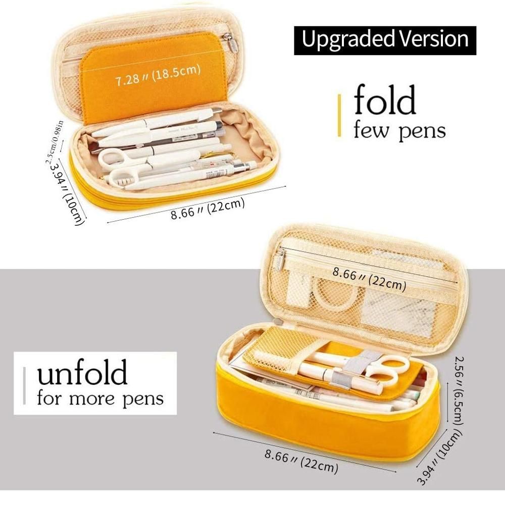 Angoo [c-Block] Classic Pocket Pen Pencil Case Fold Canvas