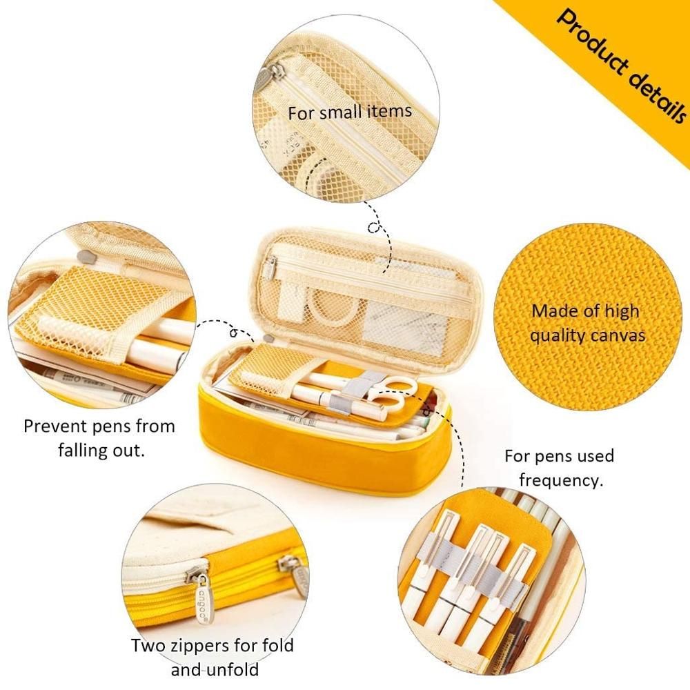 Angoo [c-Block] Classic Pocket Pen Pencil Case Fold Canvas