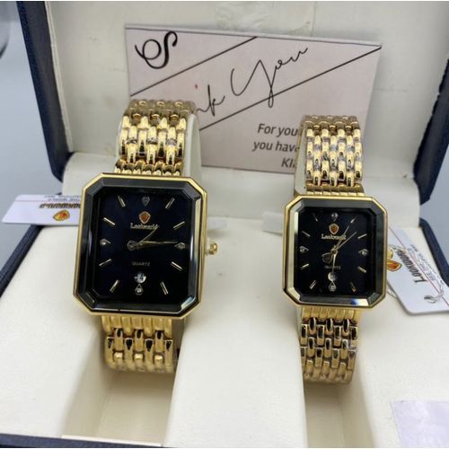 Non Fading Couple's Wristwatch Silver & Gold