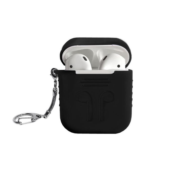 Silicone Key-chain Protective Case Skin Cover For Earbuds (Black) CHSMALL