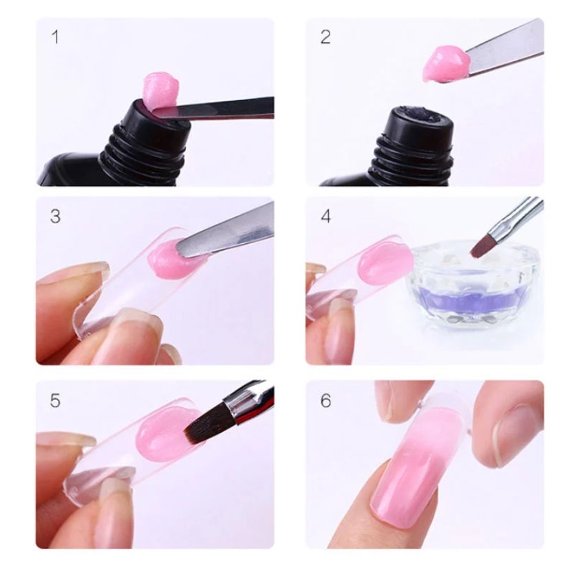 Nail Art Kit With Polygel Nail Varnish Nail Lamp Base&Top Coat Etc