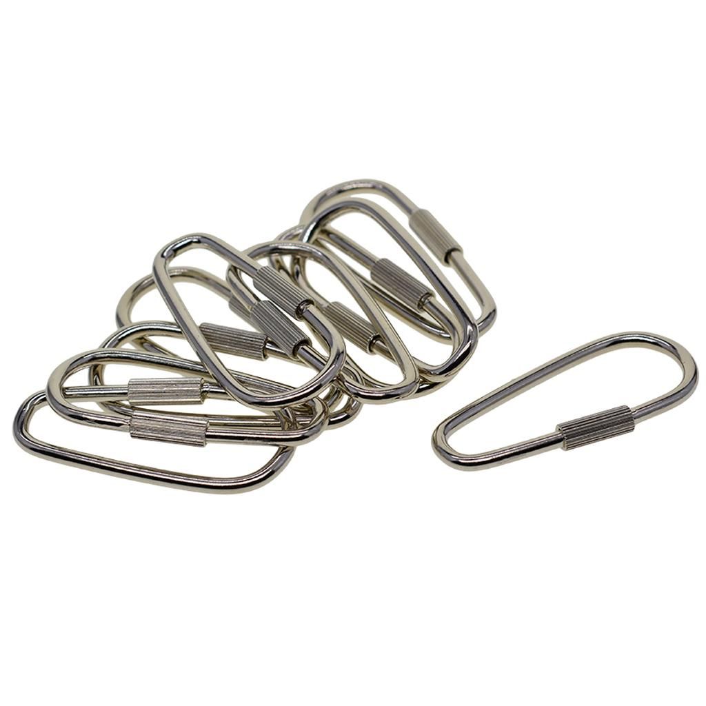 2x 10pcs Carabiner Keychain Clip Hook Screw Locking Buckle