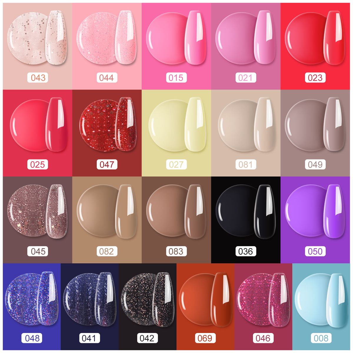 21colors Soak Off Nail Varnish Set  Base Top Coat