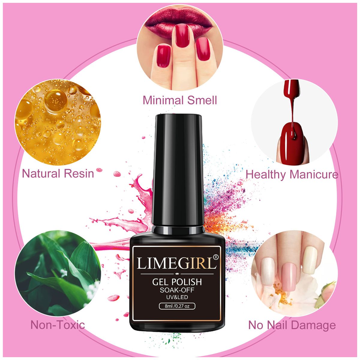 21colors Soak Off Nail Varnish Set  Base Top Coat