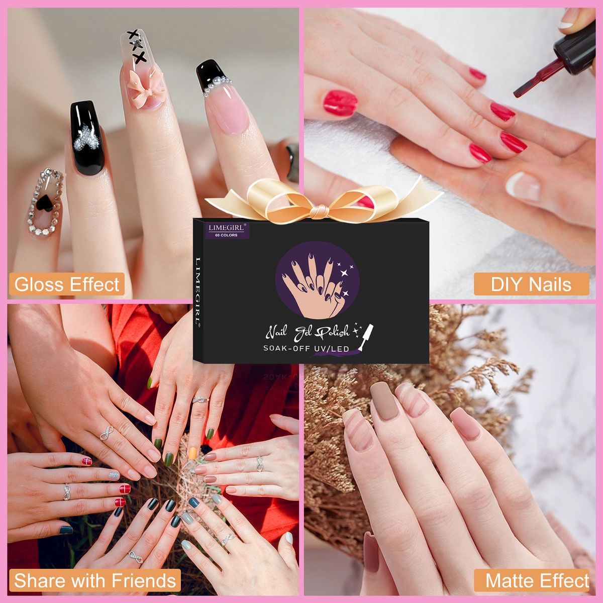 21colors Soak Off Nail Varnish Set  Base Top Coat