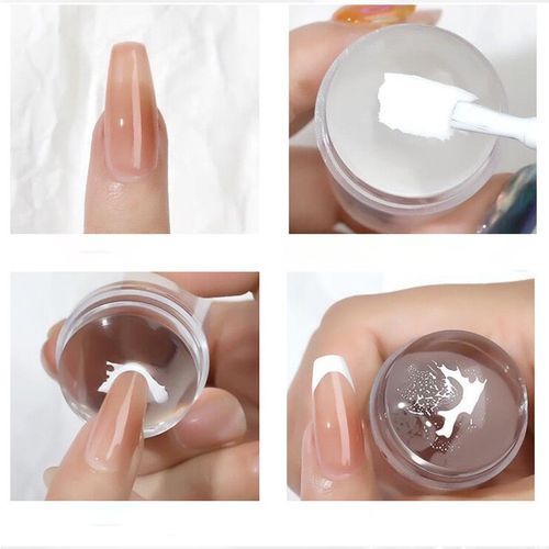 Transparent Nail Stamper With Scraper Jelly Silicone Stamp For Nail Art