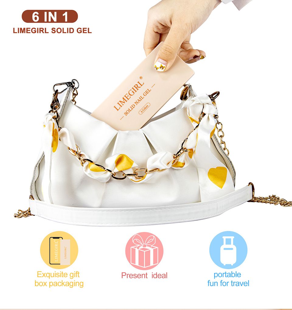 6 Colors Solid Cream Nail Varnish Pudding Palette