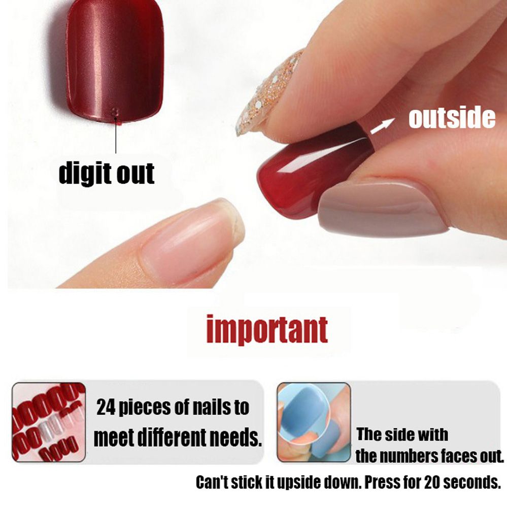 Premium Nail Art 24pcs/set Women's Fake Nails Press On Nails