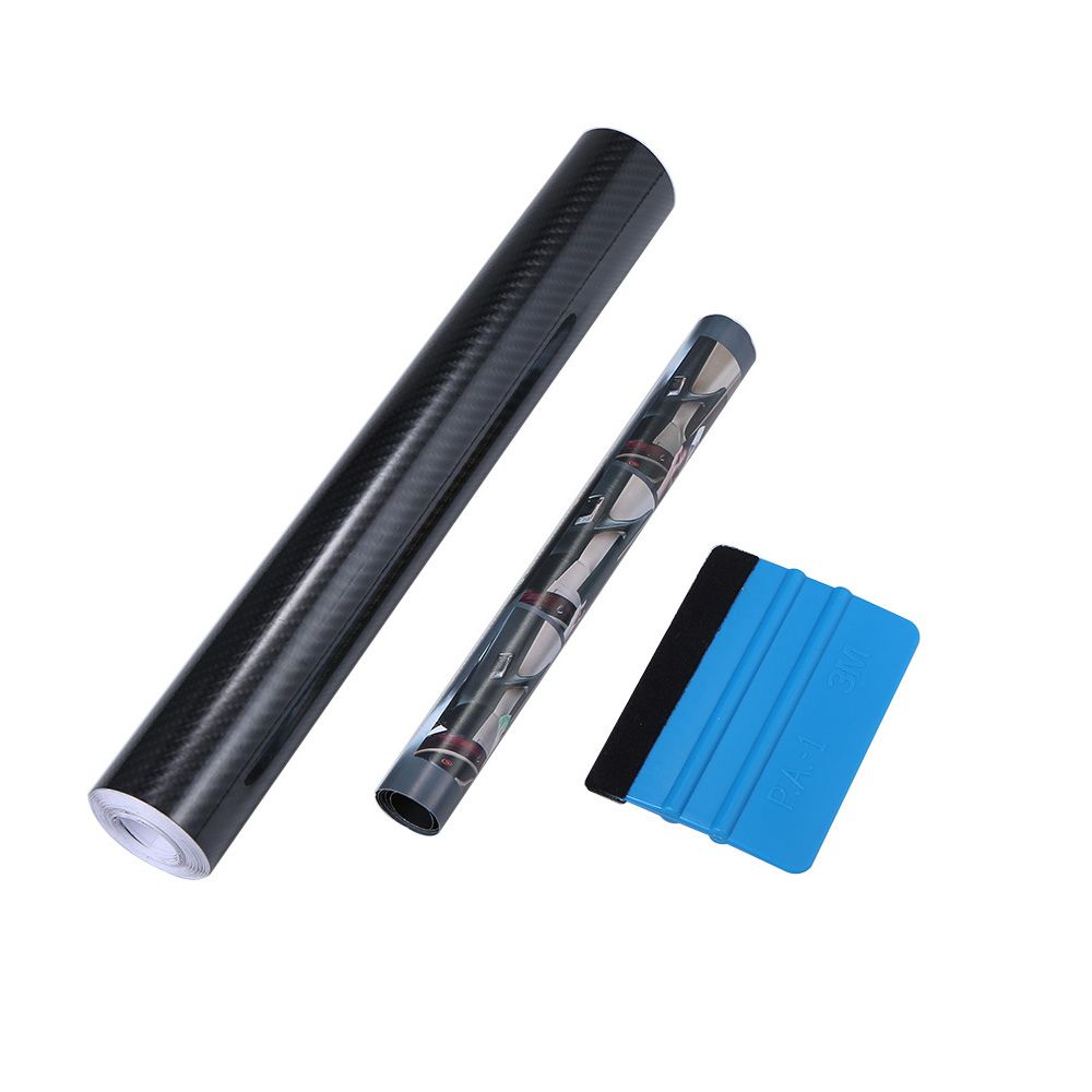 Car 6D Black Carbon Fiber Sticker Gloss Vinyl Film Wrap Car