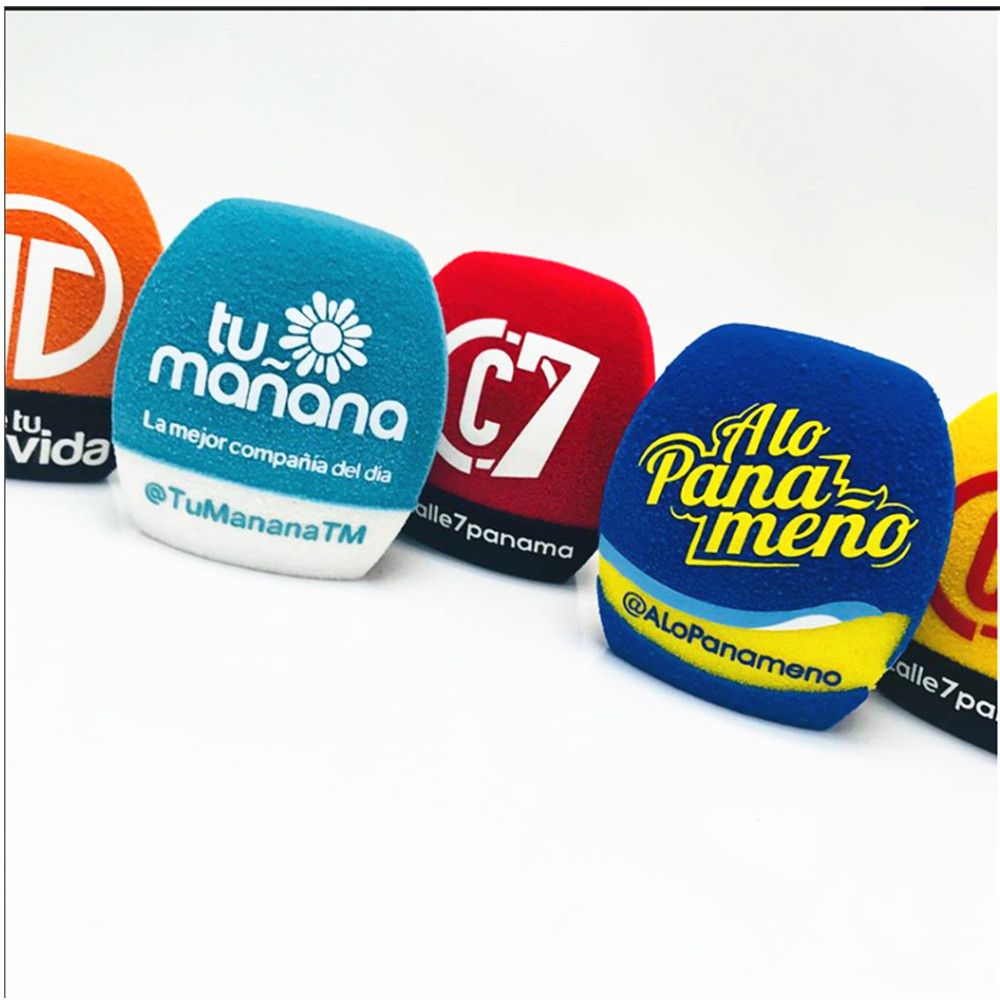 Flocking Mic Sponge Printing Covers Customized Microphone