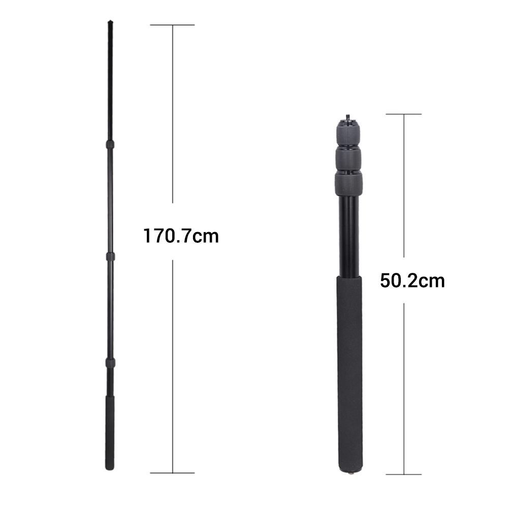Protable Compact Lightweight Extendable Mini 2in1 Zoom Microphone Boom Pole Camera Monopod Padded Handle   Twist Lock 3 Sections
