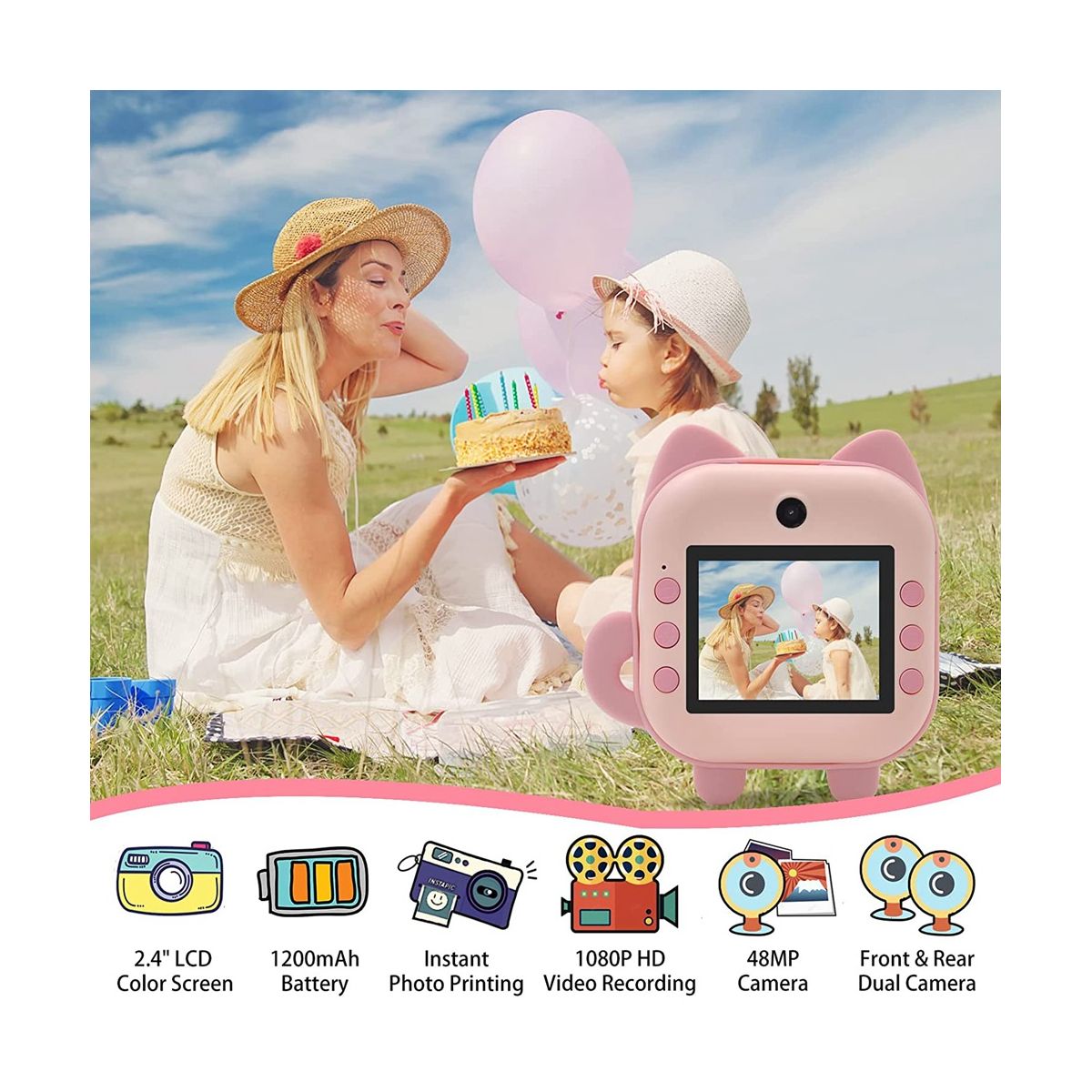 Instant Print Camera ,Zero Ink with Print Pape