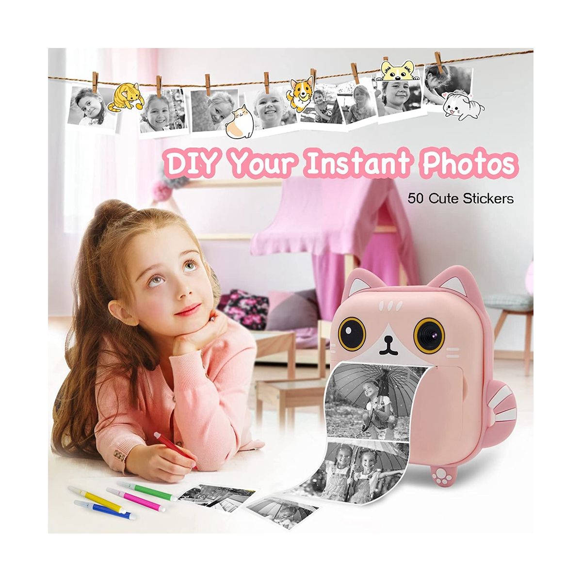 Instant Print Camera ,Zero Ink with Print Pape