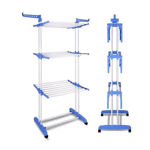 Multipurpose Clothes Dryer Hanger 3 Layer Double Pole