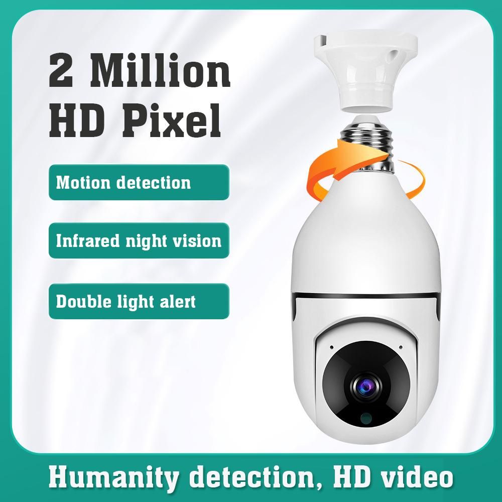 WiFi 360 Panoramic Bulb Camera 1080P Security Camera with 2.4GHz WiFi 360 Degree Panoramic viewing Wireless Home Surveillance Camera Night Vision Two Way Audio Smart Motion Detection Tuya APP