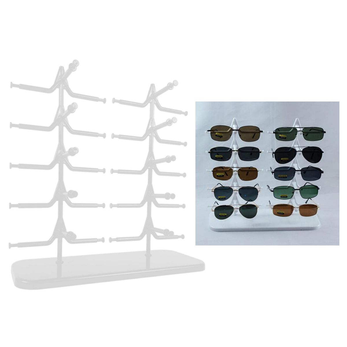 Sunglasses Rack Shelf Frame Glasses Display Stand Organizer Show White