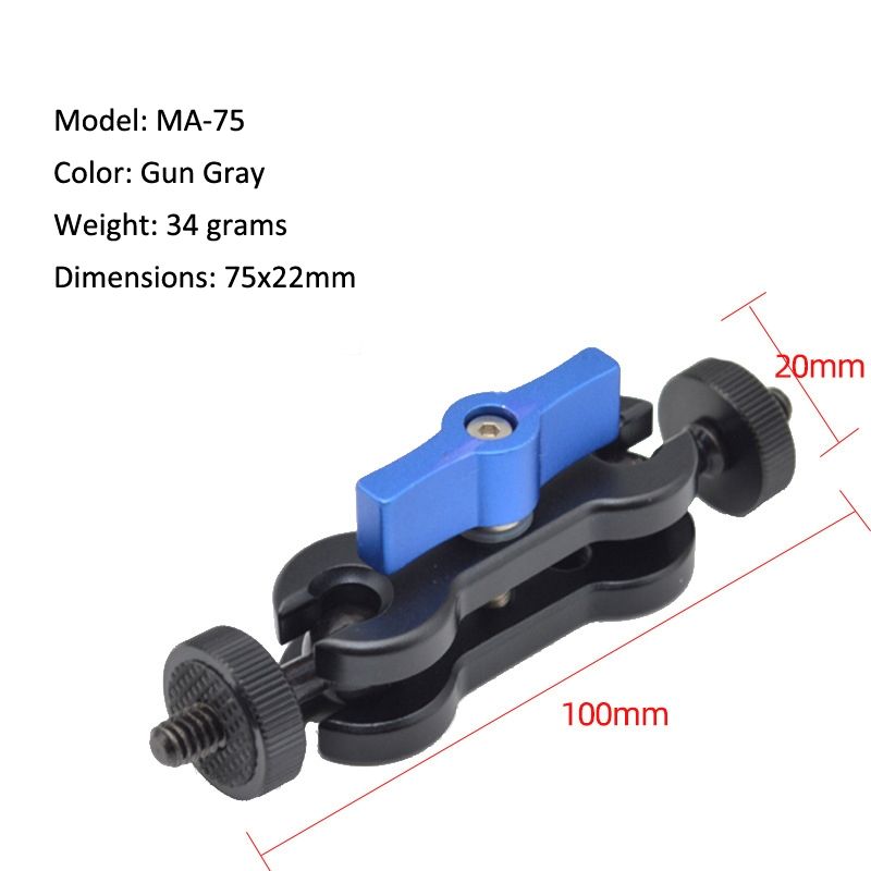 MA-100B Blue YJ Magic Arm Bracket Mount 1/4 Inch Ball Head Magic Arm