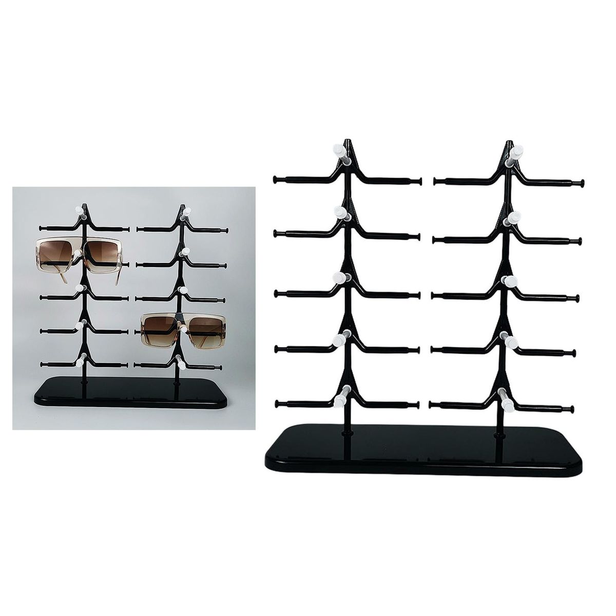 10 Pairs Sunglasses Rack Frame Glasses Display Stand Black White