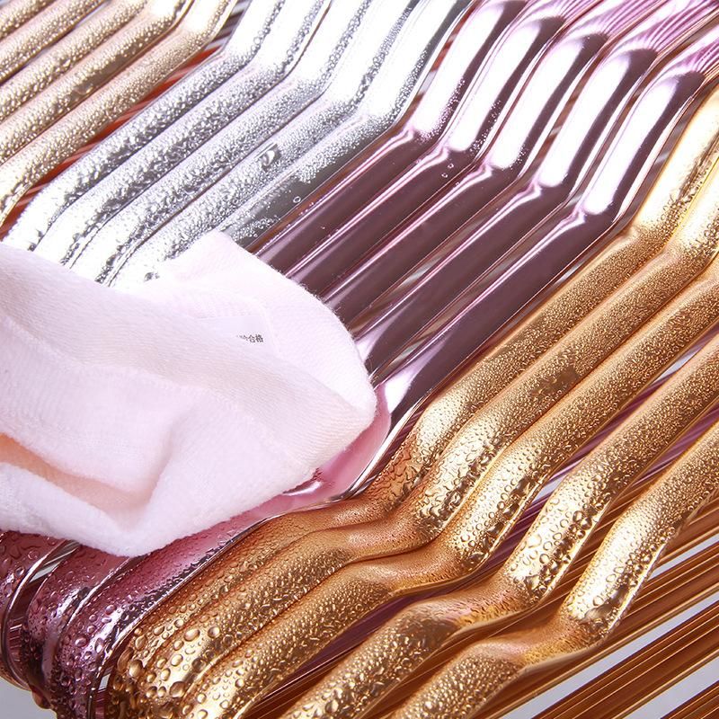 1 aluminum alloy hanger no trace adult clothes hanger non-slip windbreaker support multi-functional metal clothes hanger factory direct supply Gold