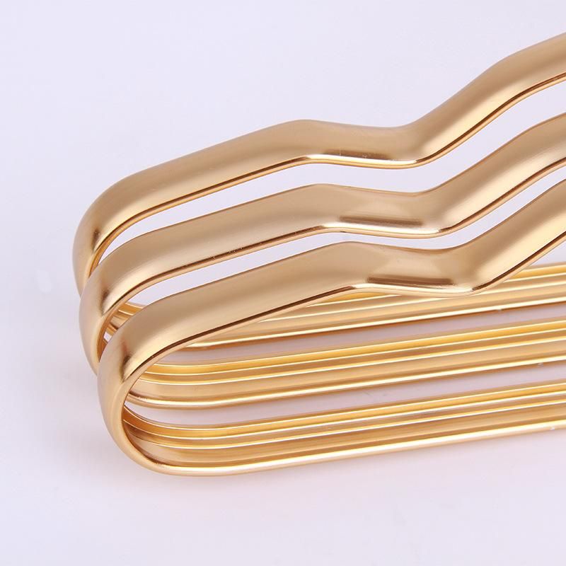 1 aluminum alloy hanger no trace adult clothes hanger non-slip windbreaker support multi-functional metal clothes hanger factory direct supply Gold