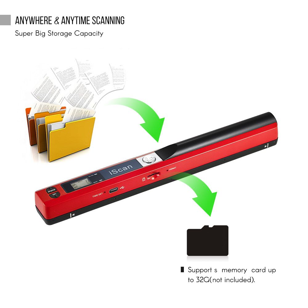 Portable Handheld Wand Wireless Scanner A4 Size 900DPI