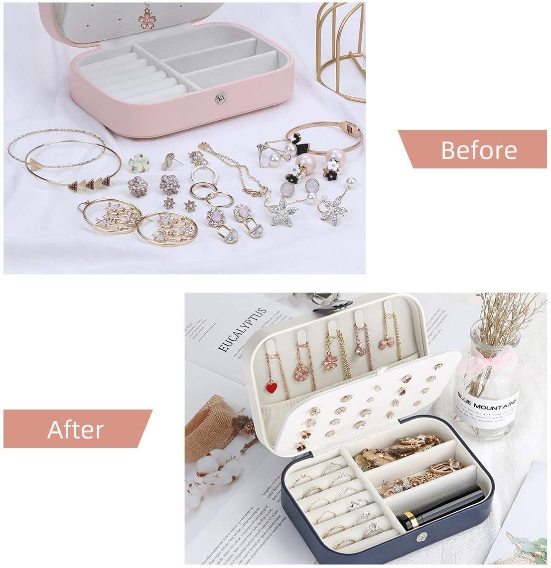 Jewelry Box Jewelry Organizer Jewelry Holder Case-Navy