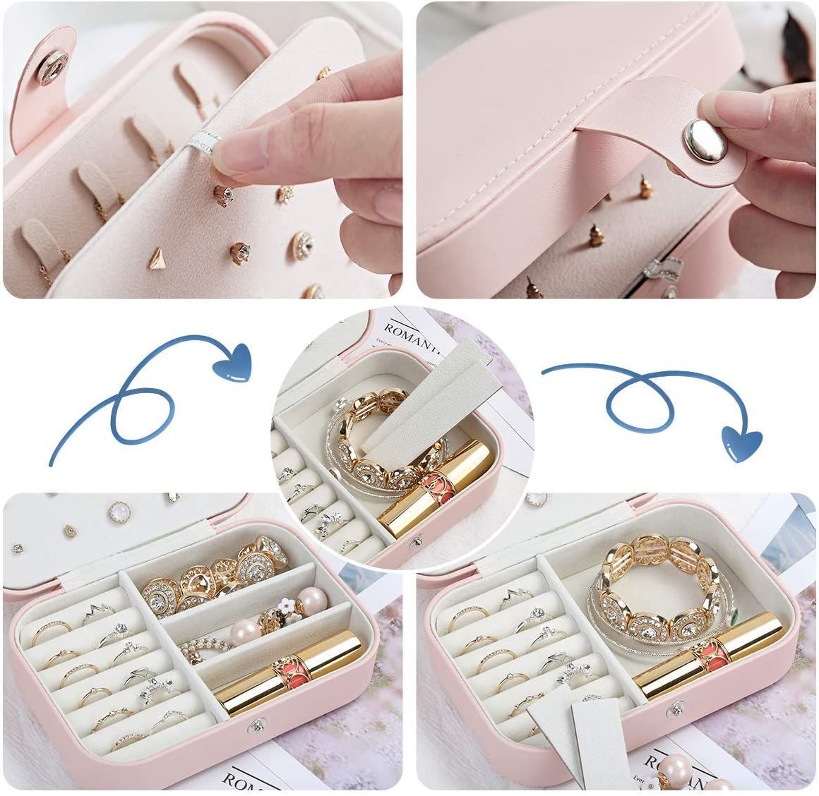 Jewelry Box Jewelry Organizer Jewelry Holder Case-Pink