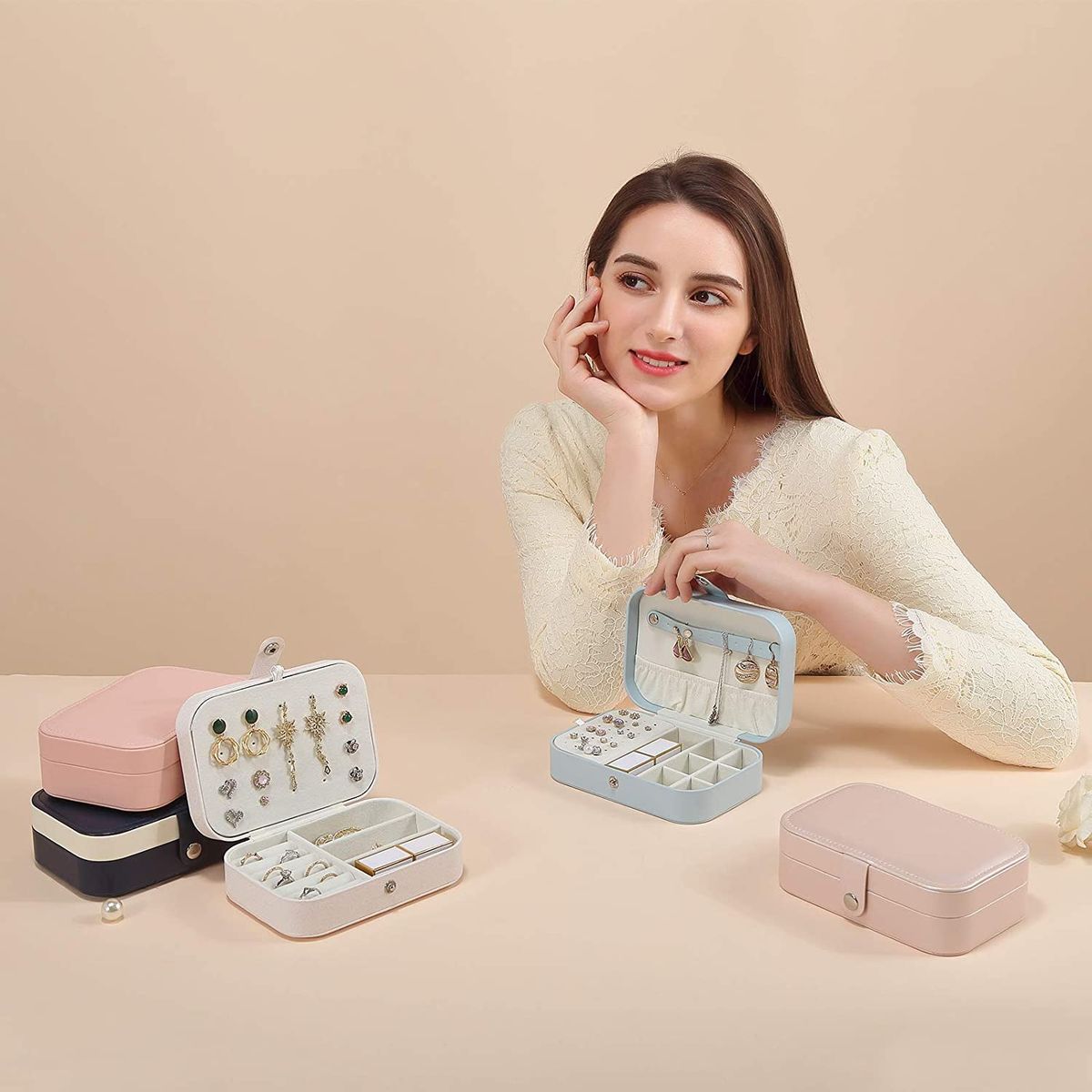 Jewelry Box Jewelry Organizer Jewelry Holder Case-Pink