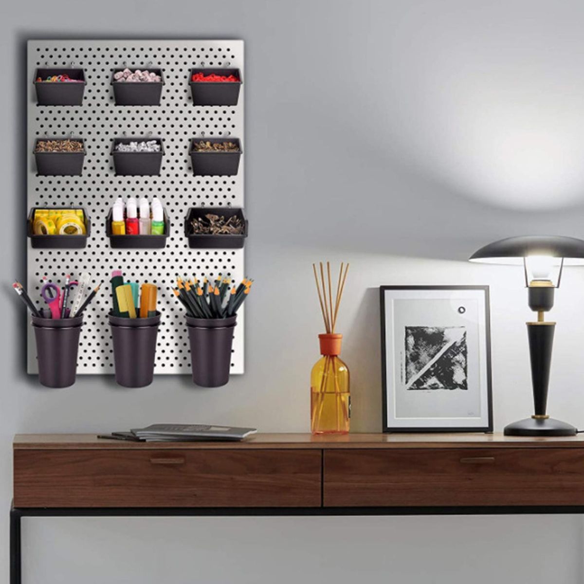 Pegboard Bins Peg Board Cups Tool Parts And Craft Organizer For Garage