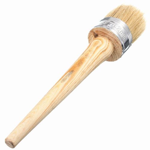 Wooden Handle A 50mm Dia Round Bristle Chalk Oil Brush US