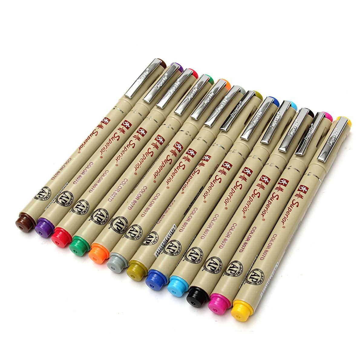 12 Colors Art Manga Brush Head Paint Copic Graphic Sketch Drawing Markers Pen
