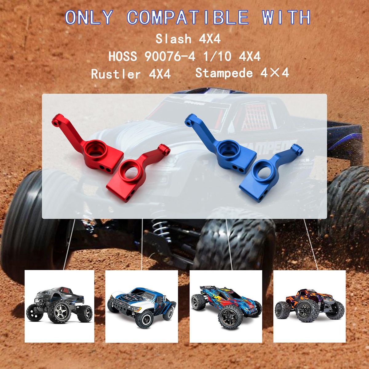 Rear Stub Axle Carriers 2pcs Aluminum Alloy Replacements for TRAXXAS Slash Stampede Telluride 4WD RC Car