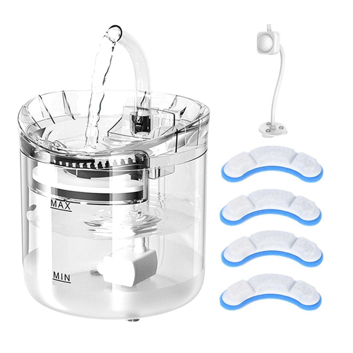 Cat Water Fountain, Dog Water Dispenser, 2L Super Quiet Automatic Pet Drinking Fountain 2 Water Flow Modes for Cats, Dogs, Multiple Pets