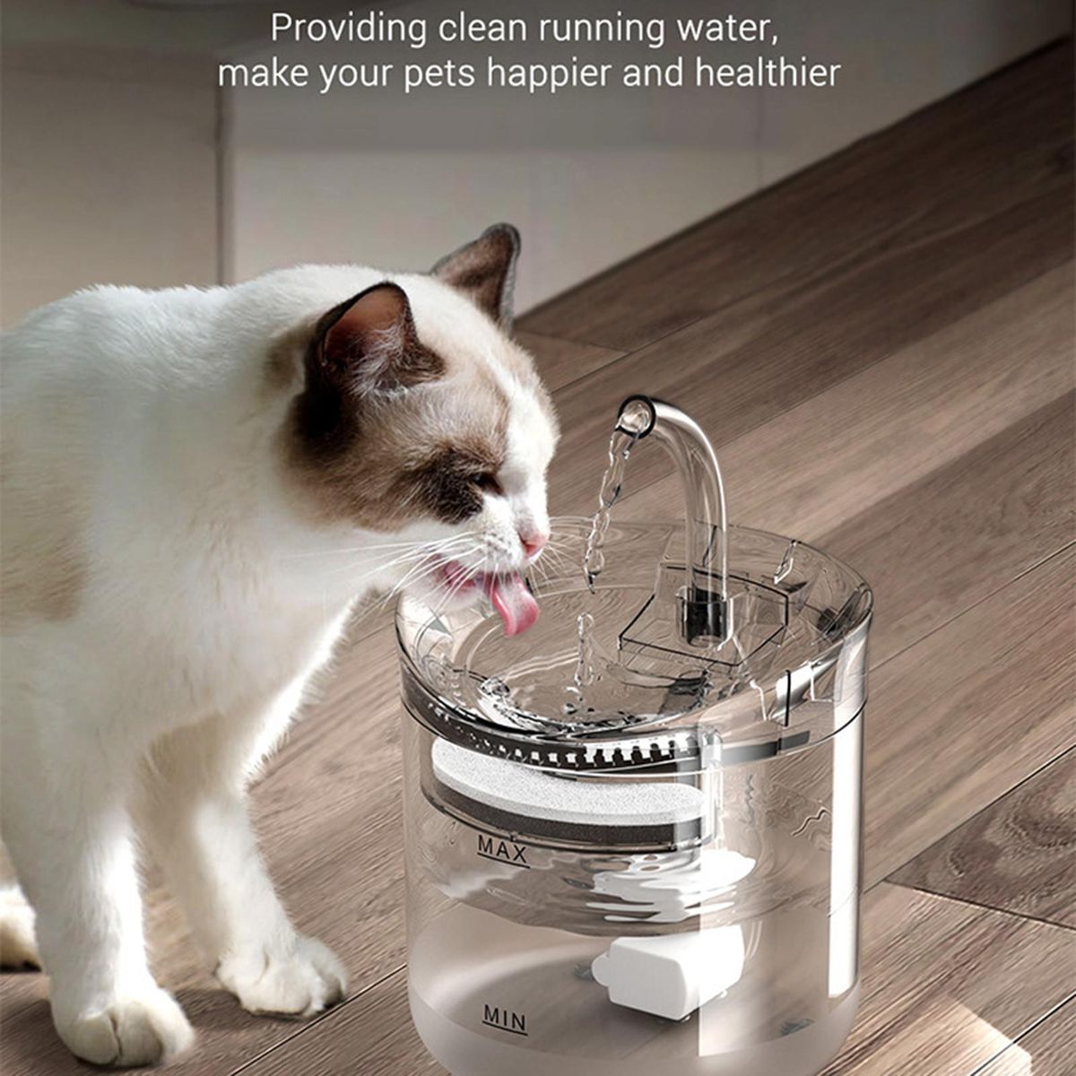 Cat Water Fountain, Dog Water Dispenser, 2L Super Quiet Automatic Pet Drinking Fountain 2 Water Flow Modes for Cats, Dogs, Multiple Pets