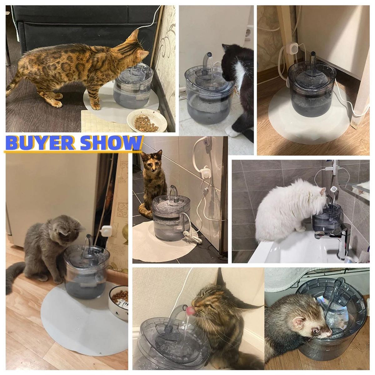 Cat Water Fountain, Dog Water Dispenser, 2L Super Quiet Automatic Pet Drinking Fountain 2 Water Flow Modes for Cats, Dogs, Multiple Pets