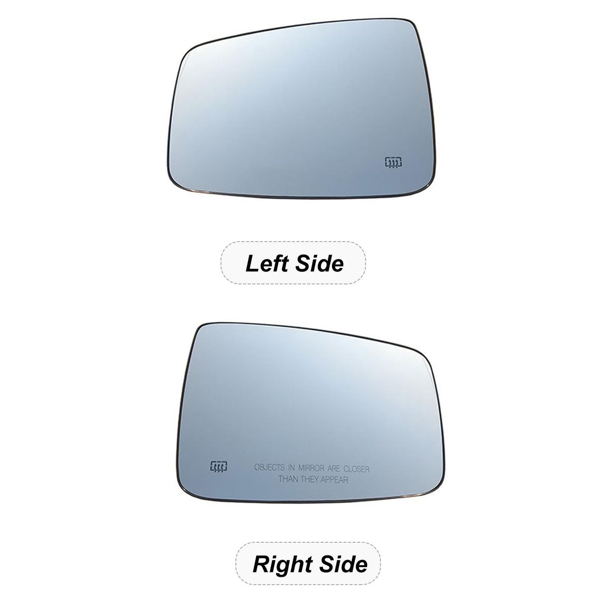 Heated Mirror Glass Right Passenger Side Heated Mirror Replacement for Dodge Ram 1500 2009-2019 Dodge Ram 2500 2012-2019 68050298AA, 68050299AA