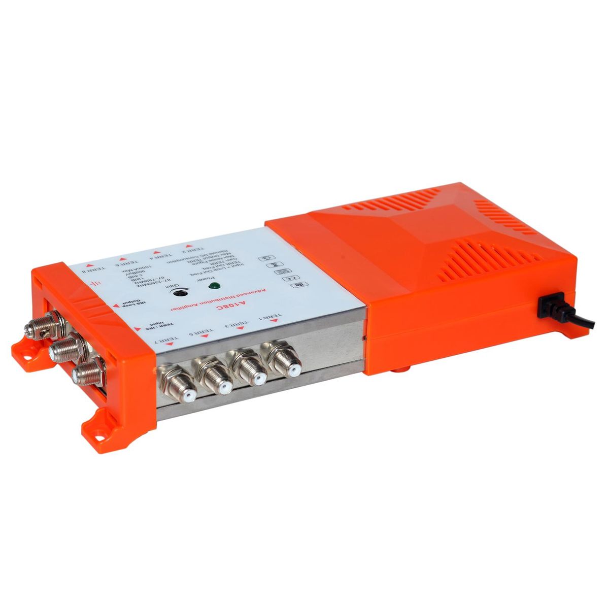 Professional 8 Way Distribution Amplifier with IRS Loop-through Terrestrial TV and Radio Distribution Amplifier 87-2350MHz TV Antenna Signal Booster Low Noise High Gain for Indoor Use