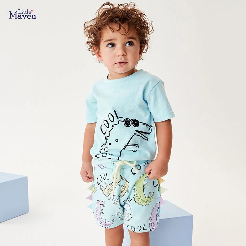 2023 Summer Children's Suit Cute Boys Cotton Clothes Short-Sleeved T-Shirt Shorts