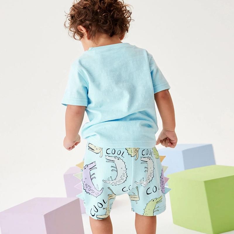 2023 Summer Children's Suit Cute Boys Cotton Clothes Short-Sleeved T-Shirt Shorts