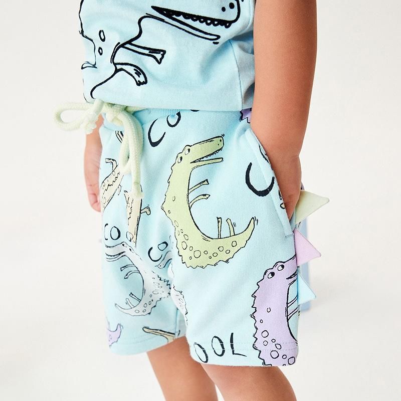 2023 Summer Children's Suit Cute Boys Cotton Clothes Short-Sleeved T-Shirt Shorts