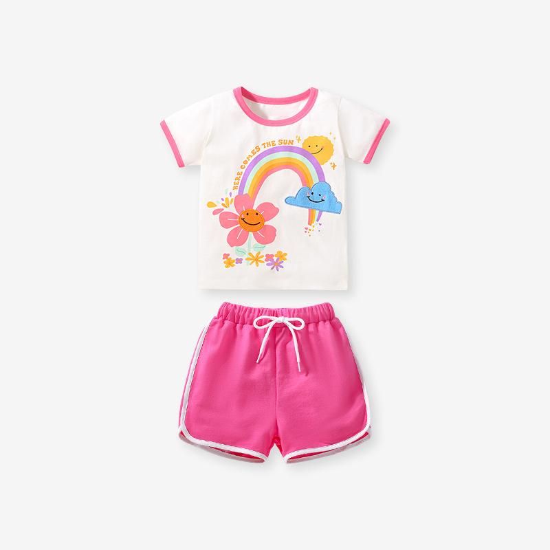 Little Mave Children's Suit Summer New Children's Wear Two-piece Cute Knitted Cartoon Shor
