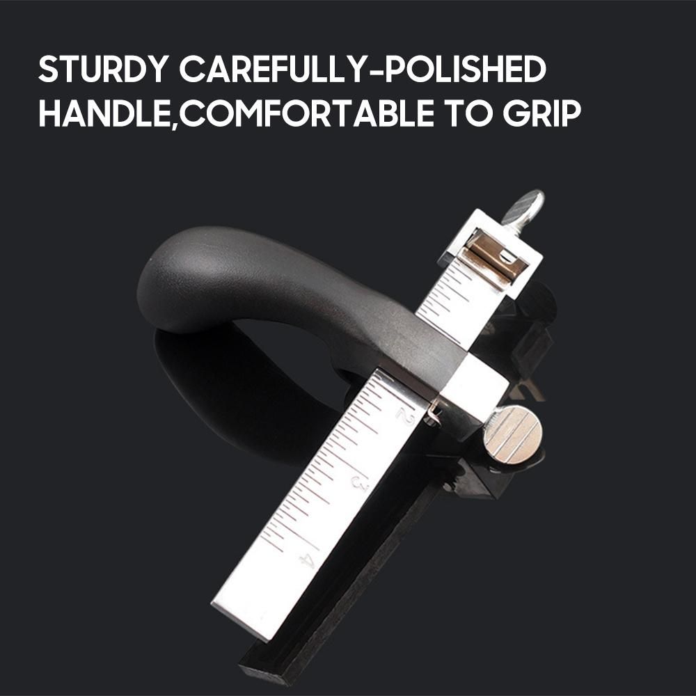 Leather Strap Cutter Hand Cutting Leather Tool Leather Strip Belt Cutter with Gauge Aluminium Handle for DIY Leathercraft