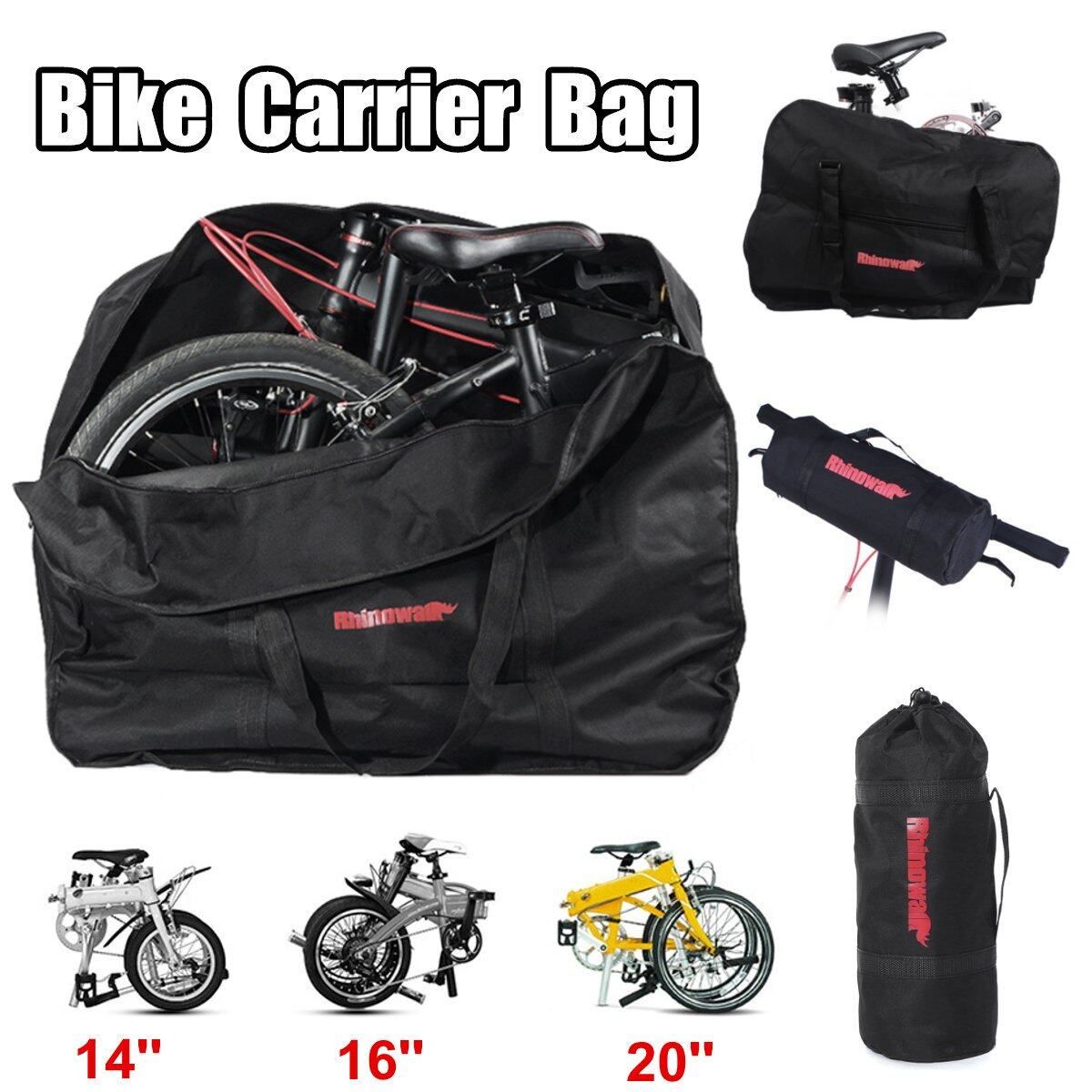 Folding Bike Bicycle Carrier Bag Carry Transport Travel Pouch Case 14/16/20 Inch Light Black