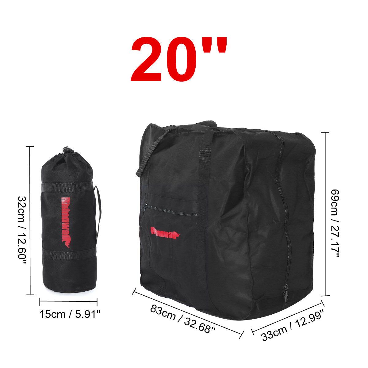 Folding Bike Bicycle Carrier Bag Carry Transport Travel Pouch Case 14/16/20 Inch Light Black