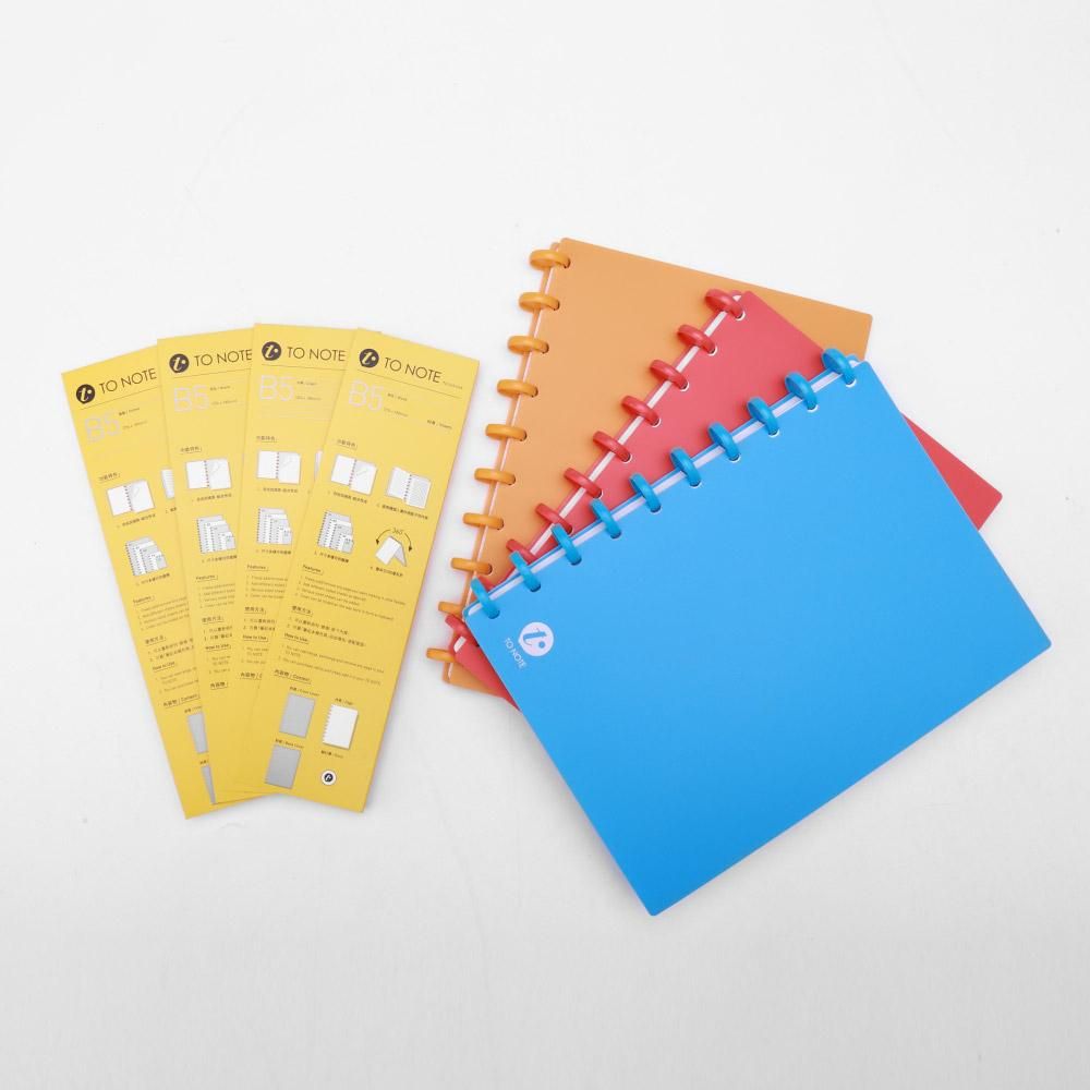 KW-trio Portable B5 Refillable Hardcover Writing Journal Notebook Loose Leaf Dotted/Blank Paper Mushroom Holes 10-Ring Binder Perfect for Travel Office Home School Students